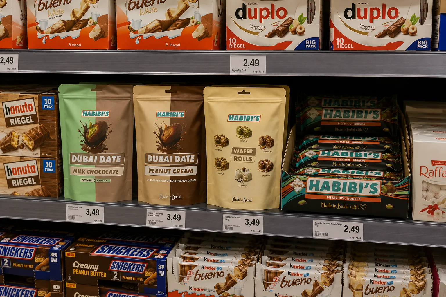 Habibis Lieferung von Premium-Süßigkeiten aus Dubai